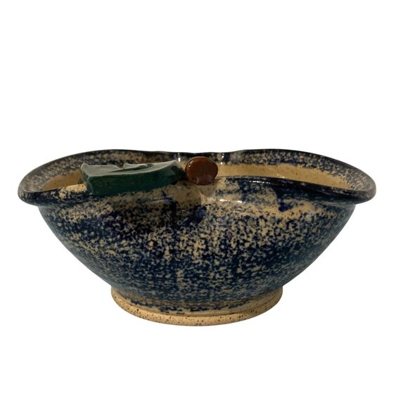 Vintage 1991 Three Rivers Pottery Spongeware Apple Bowl - Picture 5 of 9